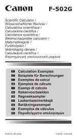 Canon F-502G Calculation Examples preview