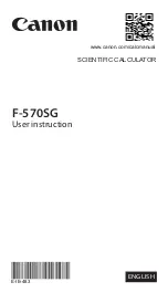 Предварительный просмотр 1 страницы Canon F-570SG User Instruction