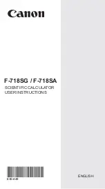 Canon F-718SA User Instructions preview