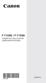 Canon F-718SG User Instructions preview