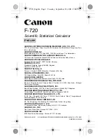 Canon F-720 Manual preview