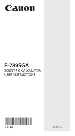 Canon F-789SGA User Instructions preview