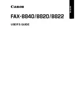 Preview for 1 page of Canon FAX-B840 User Manual