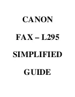 Canon FAX-L295 Simplified Manual preview