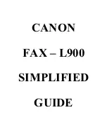 Canon FAX-L900 Simplified Manual preview