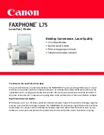 Preview for 1 page of Canon FAXPHONE L75 Specifications