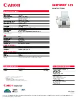 Preview for 2 page of Canon FAXPHONE L75 Specifications