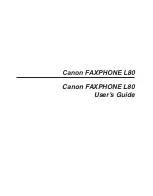 Canon FAXPHONE L80 User Manual preview
