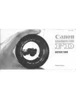 Canon FD Lens Instructions Manual preview