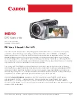 Предварительный просмотр 1 страницы Canon HG-10 Brochure & Specs