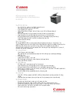 Canon i-SENSYS MF4150 Specification Sheet preview