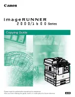 Предварительный просмотр 1 страницы Canon Image Runner 2000 Series Manual