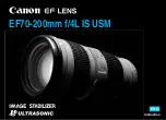 Canon IMAGE STABILIZER EF70-200MM F/4L IS USM Instruction preview