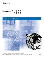 Предварительный просмотр 1 страницы Canon ImageCLASS 2300 Remote Ui Manual