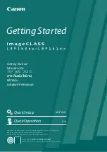 Предварительный просмотр 1 страницы Canon imageCLASS LBP161dn Getting Started