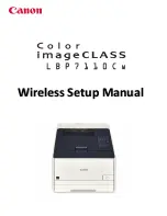 Canon imageCLASS LBP7110Cw Wireless Setup Manual preview