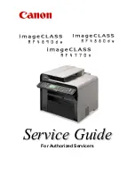 Предварительный просмотр 1 страницы Canon imageCLASS MF4800 Series Service Manual