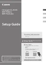 Preview for 1 page of Canon imageCLASS MF756Cx Setup Manual