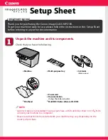 Canon imageCLASS MPC190 Setup Sheet preview