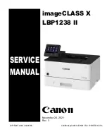 Предварительный просмотр 1 страницы Canon imageCLASS X LBP1238 Service Manual