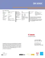 Предварительный просмотр 4 страницы Canon imageFORMULA DR-2050C Specification