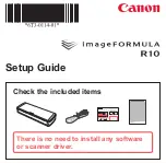 Preview for 1 page of Canon ImageFormula R10 Installation Manual