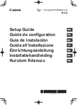 Preview for 1 page of Canon ImageFormula R10 Setup Manual