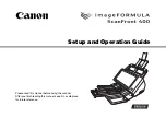 Canon imageFORMULA ScanFront 400 Set Up And Operation Manual preview