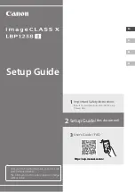 Предварительный просмотр 1 страницы Canon imageGLASS X LBP 1238 II Setup Manual