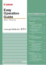 Canon imagePRESS C1+ Easy Operation Manual preview