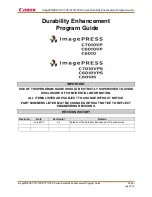 Предварительный просмотр 2 страницы Canon imagepress C7010VP Program Manual