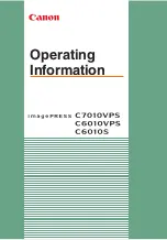 Canon IMAGEPRESS C7010VPS Operating Information Manual preview