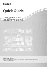 Canon imagePRESS C800 Series Quick Start Manual предпросмотр