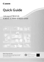 Canon imagePRESS C850 Quick Manual preview