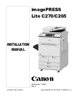 Предварительный просмотр 1 страницы Canon imagePRESS Lite C270 Installation Manual