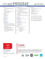 Предварительный просмотр 4 страницы Canon imagePROGRAF iPF765 Specifications