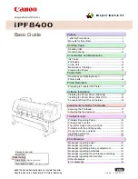 Canon imagePROGRAF iPF8400 Basic Manual preview