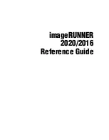 Preview for 2 page of Canon IMAGERUNNER 2016 Reference Manual