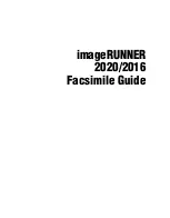 Предварительный просмотр 2 страницы Canon IMAGERUNNER 2020 Facsimile Manual