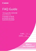 Canon imageRUNNER ADVANCE 715 IFZ Faq Manual предпросмотр