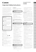 Предварительный просмотр 1 страницы Canon ImageRUNNER C1533iF Important Safety Instructions Manual