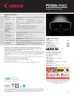 Preview for 2 page of Canon iP4600 - PIXMA Color Inkjet Printer Specifications