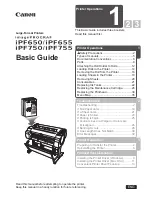 Canon iPF650 - imagePROGRAF Color Inkjet Printer Basic Manual preview