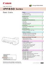 Preview for 1 page of Canon iPF830 Series Basic Manual