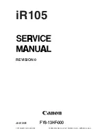 Canon iR105 Series Service Manual preview