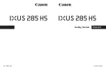 Canon Ixus 285 HS Getting Started предпросмотр