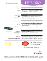 Preview for 4 page of Canon Laser Shot LBP-1120 Specifications