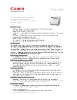 Canon Laser Shot LBP-5100 Specifications preview