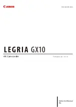 Canon LEGRIA GX10 Instruction Manual preview