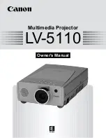 Preview for 1 page of Canon LV-5100 Owner'S Manual